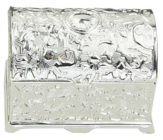 PORTA JOIAS PRATEADO 6.8X5.5X5CM