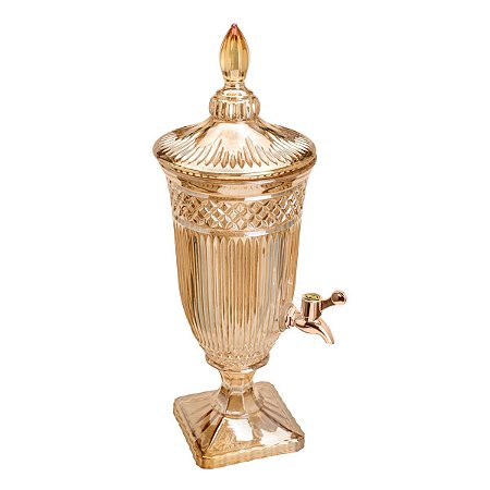 DISPENSER CRISTAL ECOLÓGIC ÂMBAR PERSA TORNEIRA ROSÉ 2l