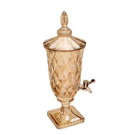 DISPENSER CRISTAL ECOLÓGICO ÂMBAR DIAMOND C/TORNEIRA ROSÉ 2l