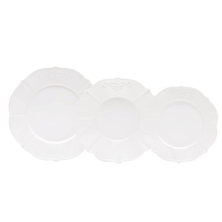 BAIXELA 18 PRATOS DE PORCELANA SUPER WHITE GENEBRA