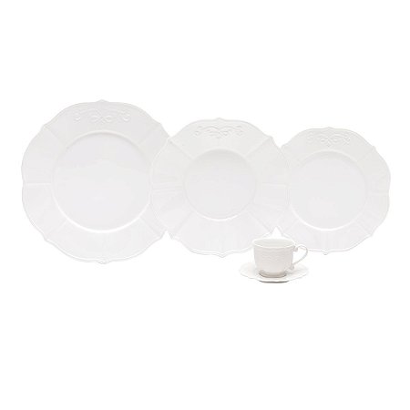 APARELHO  JANTAR 30 PC P/CAFÉ  PORCELANA SUPER WHITE GENEBRA