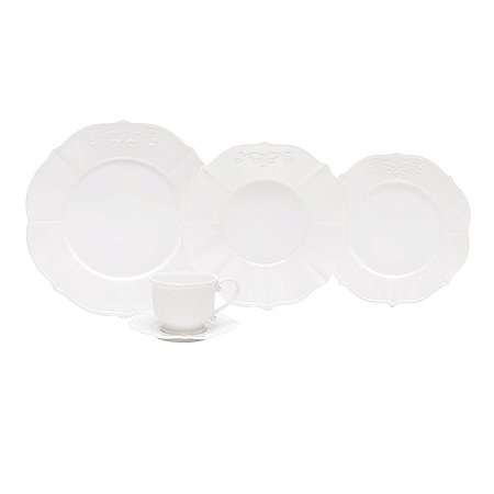 APARELHO  JANTAR 30 PC P/CHÁ  PORCELANA SUPER WHITE GENEBRA