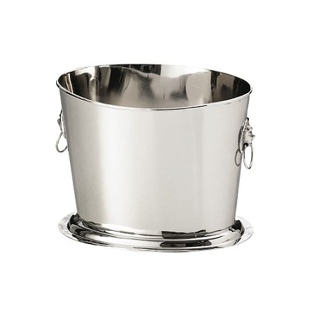 BALDE P/VINHO E CHAMPAGNE DE AÇO INOX NIQUELADO 30x25x22cm