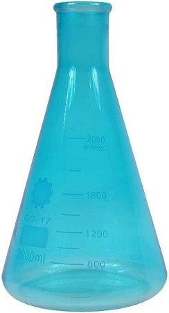 GARRAFA DECORATIVA VIDRO CIENCE WITH MEASURES GRANDE AZUL