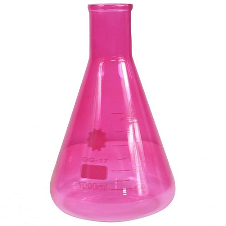 GARRAFA DECORATIVA VIDRO CIENCE WITH MEASURES GRANDE PINK