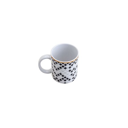 CANECA DE PORCELANA ARGOS PRETO E BRANCA 330ml