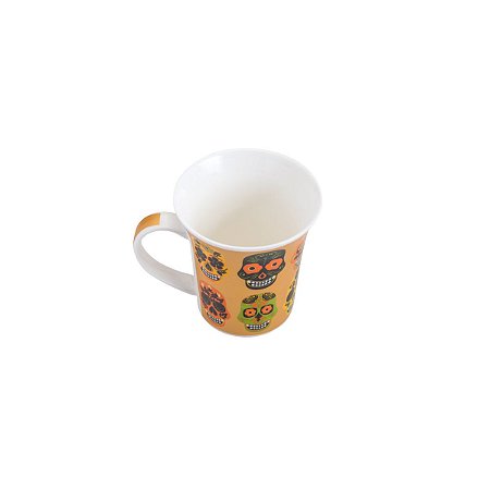 CANECA DE PORCELANA CAVEIRA LARANJA 350ml
