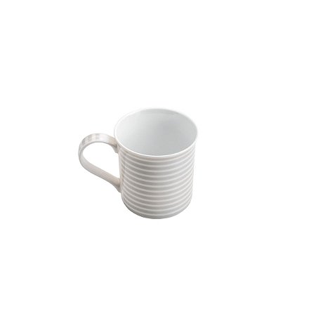 CANECA DE PORCELANA LINES BRANCA E CINZA 350ml