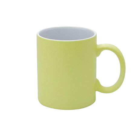 CANECA DE PORCELANA LUMINUS AMARELA 350ml