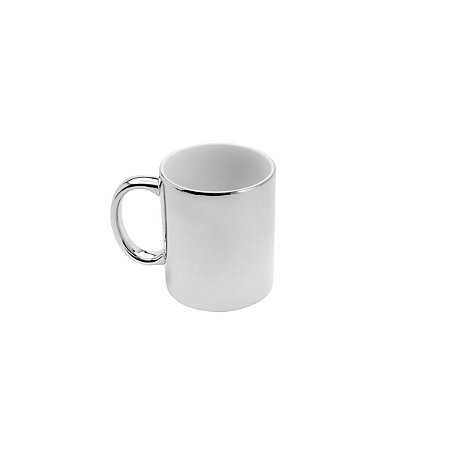 CANECA  PORCELANA LUMINUS PRATEADA 325ml C/CAIXA  PRESENTE