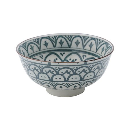 CJ 4 BOWLS DE PORCELANA DUBAI VERDE E BRANCO 12x5,5cm