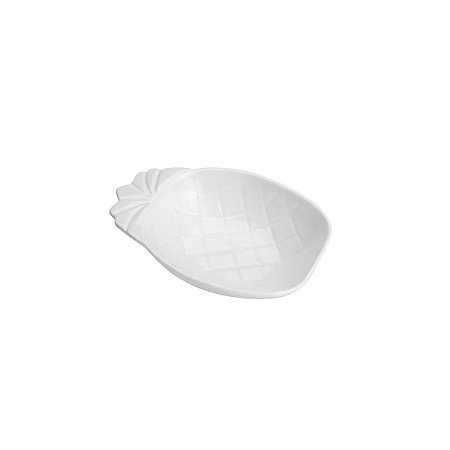 PETISQUEIRA DE PORCELANA NEW BONE PINEAPPLE BRANCO 13x9,5cm