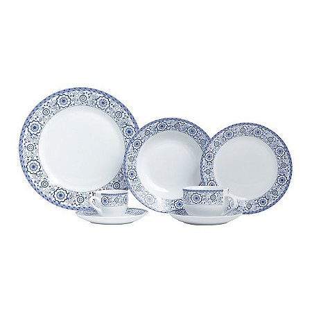 APARELHO  JANTAR 42PC  PORCELANA SUPER WHITE SINTRA MAIL BOX