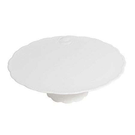 PRATO P/BOLO DE PORCELANA SUPER WHITE QUEEN 29x9cm