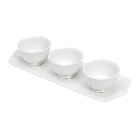 CJ 3 PETISQUEIRAS C/SUPORTE DE PORCELANA SUPER WHITE QUEEN