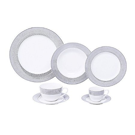 APARELHO  JANTAR 42PC  PORCELANA NEW BONE INFINITYS MAIL BOX