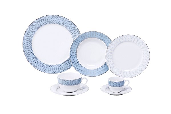 APARELHO  JANTAR 42PC  PORCELANA NEW BONE MALDIVES MAIL BOX