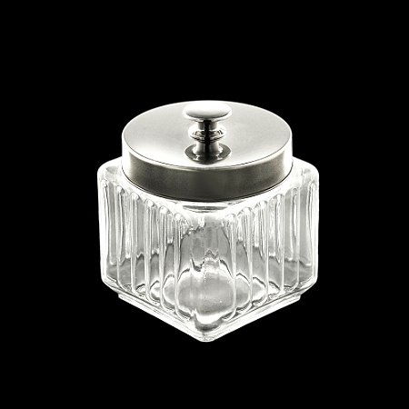 PORTA MANTIMENTO DE VIDRO C/TAMPA DE METAL 11,5x14cm