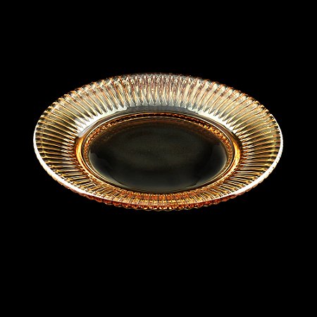 PRATO P/SOBREMESA DE CRISTAL RENAISSANCE ÂMBAR 19cm