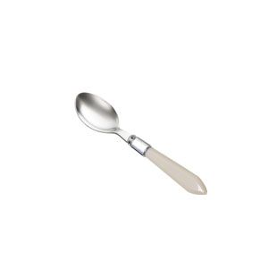CJ 6 COLHERES CHÁ AÇO INOX CABO PLÁSTICO CINZA 16,5cm