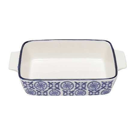 REFRATÁRIO DE PORCELANA ROYAL AZUL 24,5x15x5,5cm