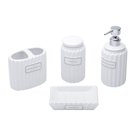 CJ 4PC P/BANHEIRO DE CERÂMICA KINGDOM BRANCO