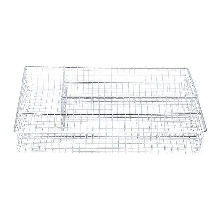 SUPORTE P/TALHERES DE FERRO CROMADO 36x26x5,5cm