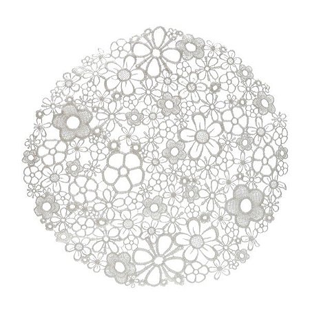 LUGAR AMERICANO DE PLÁSTICO ENGOMADO FLORZINHAS BRANCO 38cm