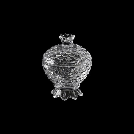POTICHE C/PÉ DE CRISTAL PINEAPPLE 9,5x11,5cm