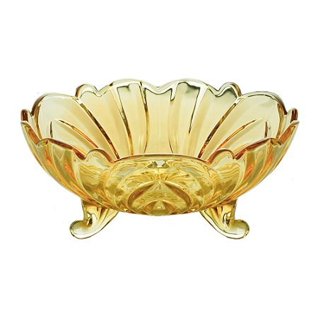 CENTRO DE MESA DE CRISTAL FRUIT ÂMBAR 24x11cm