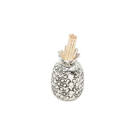 PORTA PALITO DE ZAMAC NIQUELADO PINEAPPLE 3,5x6,5cm