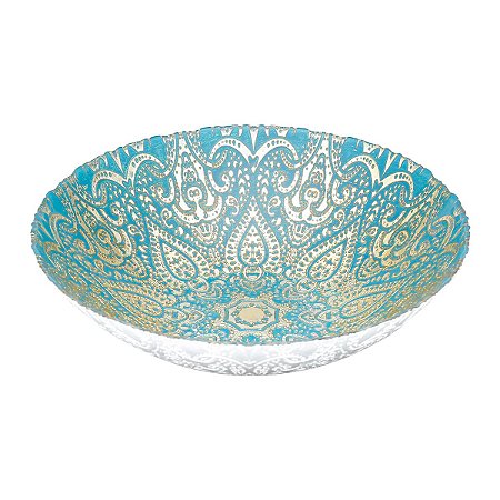 CENTRO DE MESA DE VIDRO ISTAMBUL VERDE 33x33x9cm