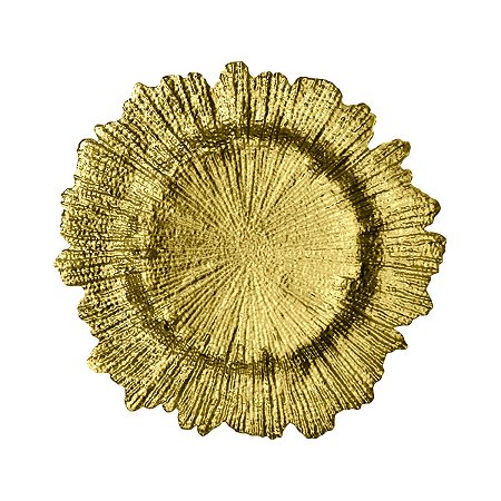SOUSPLAT DE VIDRO VULCANO DOURADO 33cm