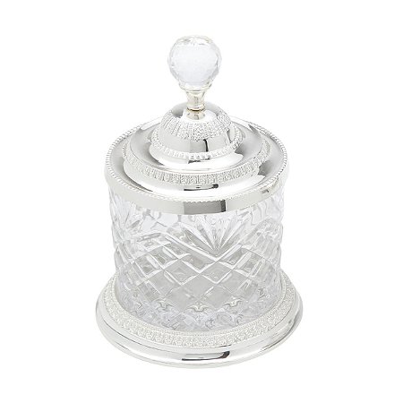 POTE MULTIUSO DE ZAMAC CRISTAL PRATEADO 10,5x16,5cm