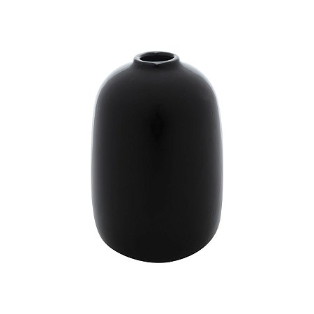 VASO DECORATIVO CERÂMICA PRETO 11x16cm