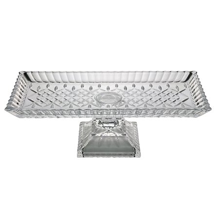 TRAVESSA CRISTAL C/PÉ RETANGULAR LYS 34x17x11cm