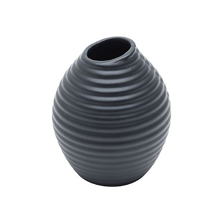 VASO DECORATIVO CERÂMICA PRETO 11x13cm