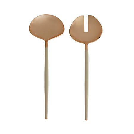 CJ 2PC AÇO INOX P/SALADA KYOTO ROSÉ GOLD/NUDE