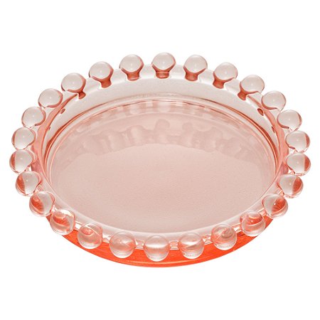CJ 4 PRATOS CRISTAL PEARL ROSA 10cm