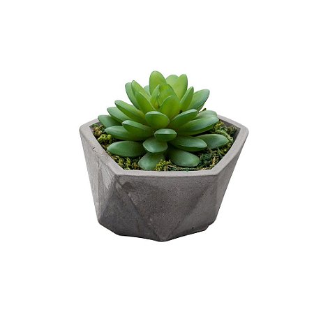VASO DE CIMENTO C/CACTOS DE PLÁSTICO 11cm