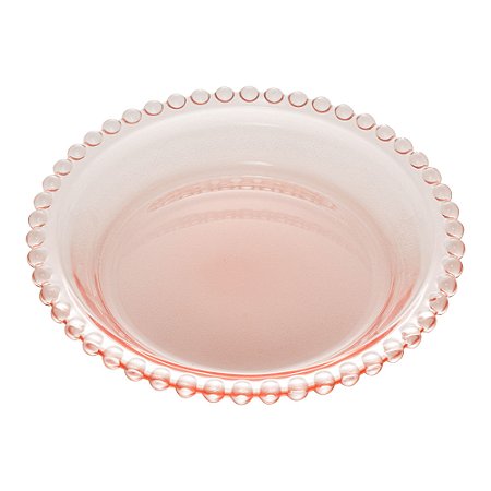 CJ 4 PRATOS CRISTAL PEARL ROSA 14cm