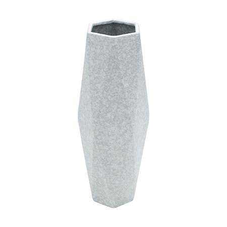 VASO DECORATIVO CERÂMICA CINZA 14x12x35cm