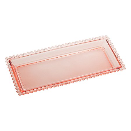 TRAVESSA CRISTAL PEARL ROSA 30x13x3cm