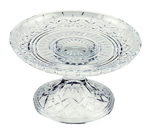 PRATO CRISTAL P/BOLO C/PÉ LYS 20x9cm