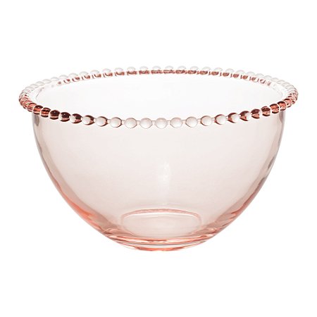 SALADEIRA CRISTAL PEARL ROSA 21x12cm