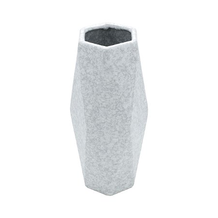 VASO DECORATIVO CERÂMICA CINZA 13x11x28cm