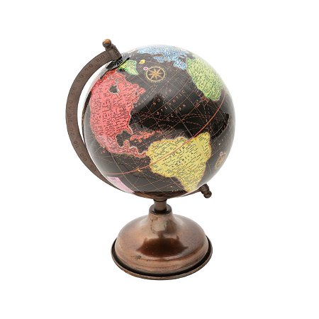 GLOBO DECORATIVO DE PLÁSTICO C/BASE DE FERRO 16cm