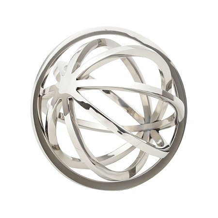 ESFERA DECORATIVA DE AÇO INOX 12x12cm
