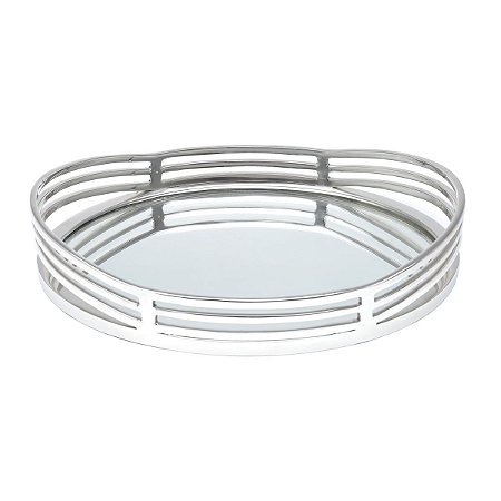 BANDEJA DE ALUMÍNIO C/FUNDO ESPELHADO 58x44x11cm