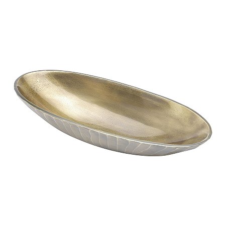 CENTRO DE MESA DE ALUMÍNIO BRONZE 37x15x7cm
